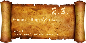 Rummel Boglárka névjegykártya
